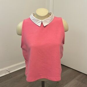 Zara Pink Collared Tank Top Size Large
